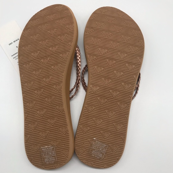 Rose Gold Roxy Flip Flops - Picture 4 of 5